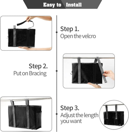 Bseash Bunk Bed Organizer, Bedside Caddy Hanging Bed Organizer Storage Bag 8 Pockets, for College Dorm Rooms Bed, Hospital Bed, Baby Bed Rails, 600D Oxford Cloth