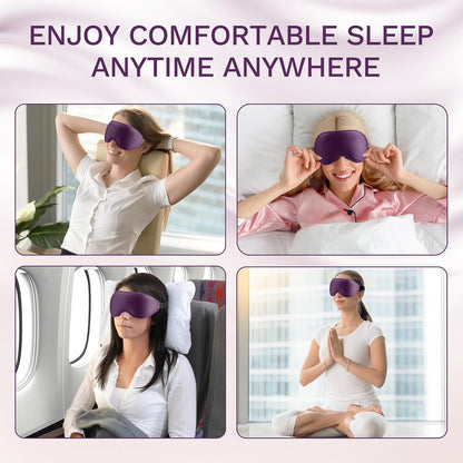 FlyCoco 99% Fully Block Out Light Eye Sleep Mask, 3D Deep Contoured Eyes Cover Zero Pressure, Long Lash Extension Eyes Mask with Adjustable Straps for Sleeping Travel Home Nap Rest Women Men (Pink)