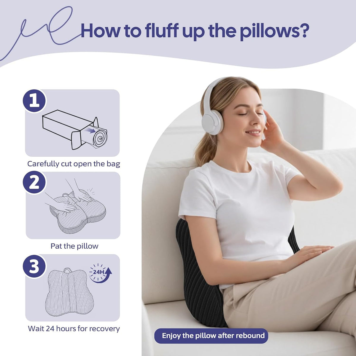 Lumbar Support Pillow for Couch, Back Support Pillow for Chair