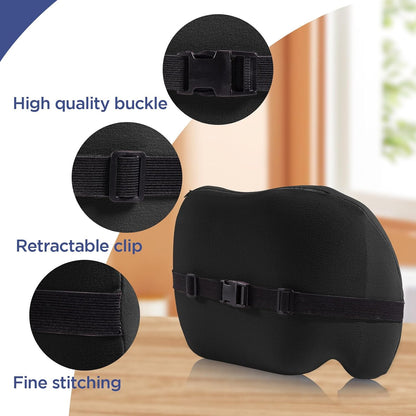 Lumbar Support Pillow for Office Chair, Memory Foam Car Back Cushion | Lumbar Pillow Lower Back with 4d Mesh Cover Adjustable Straps, Ergonomic Chair Back Pillow for Office, Car, Gaming Chairs