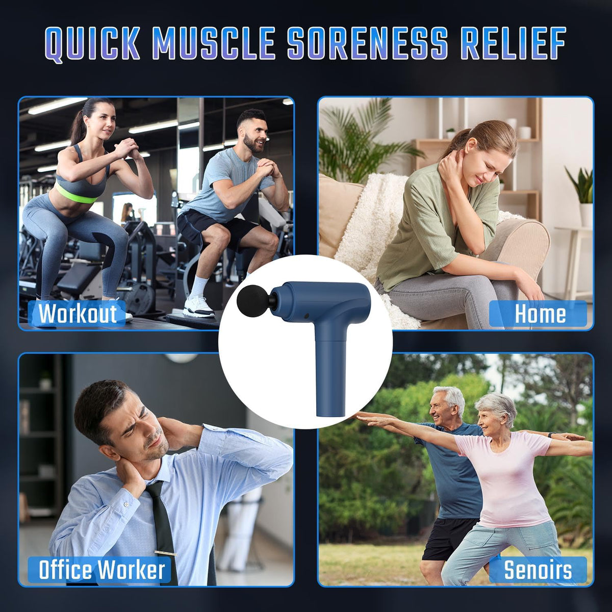 cotsoco Massage Gun Deep Tissue, Handheld Muscle Massager, Gifts for Men