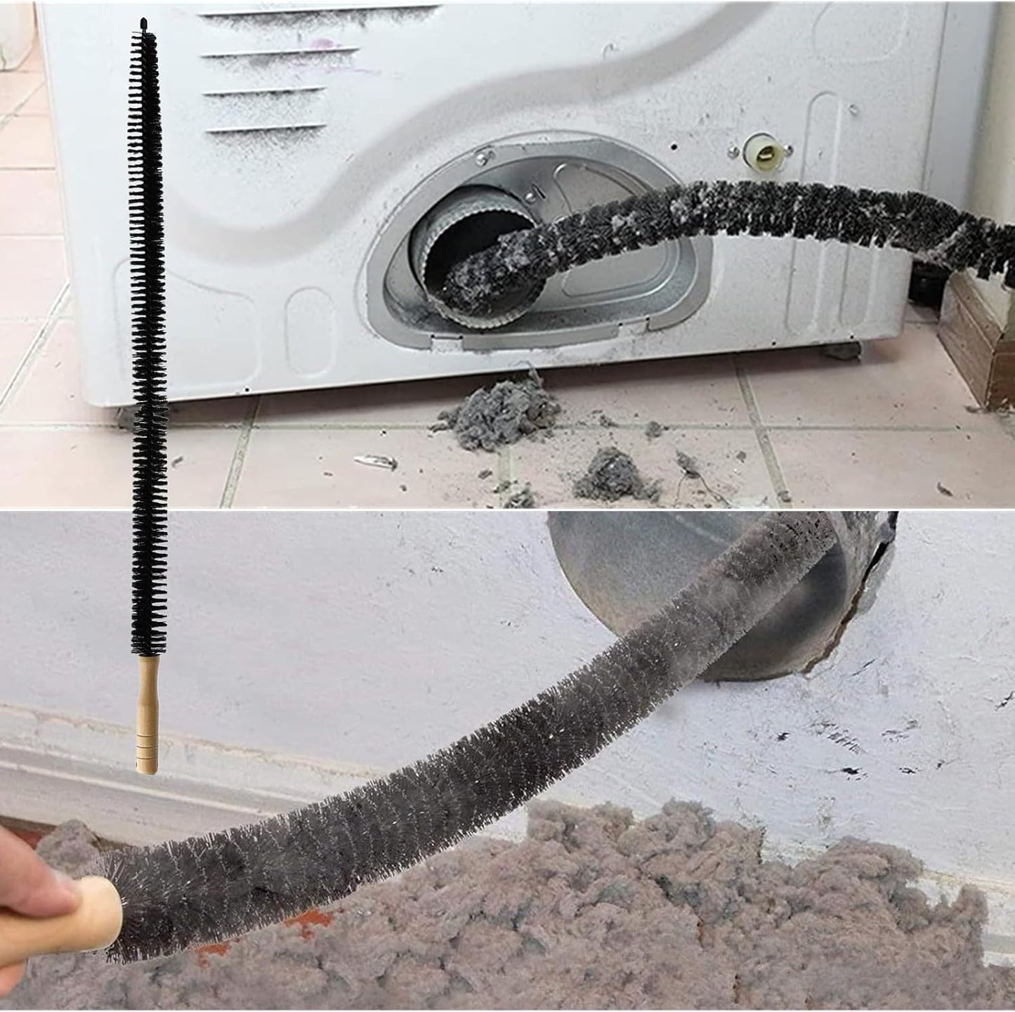 Universal Dryer Vent Cleaner Kit Compatible with Most Vacuum Cleaner Include Vacuum Hose Attachment Accessories Brush Lint Act Brush,Dryer Vent Vacuum Hose with Basic Protective Gloves