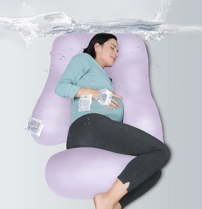 MOON PARK Pregnancy Pillows for Sleeping - 57 Inch U Shaped Full Body Maternity Pillow with Removable Cover - Support for Back, Legs, Belly, Hips - Pregnancy Pillow for Women - Grey