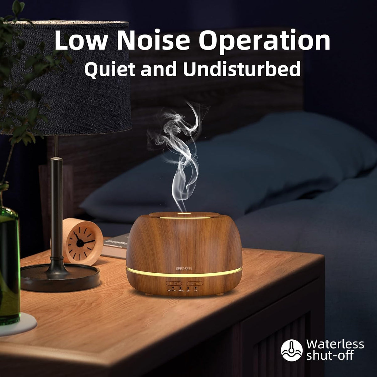 SEEDSEEL 300ML Essential Oil Diffuser,Ultrasonic Aromatherapy Diffuser, 7-Color Gradient Lights, Remote Control, 8 Hours Run Time, Suitable for Home,Office