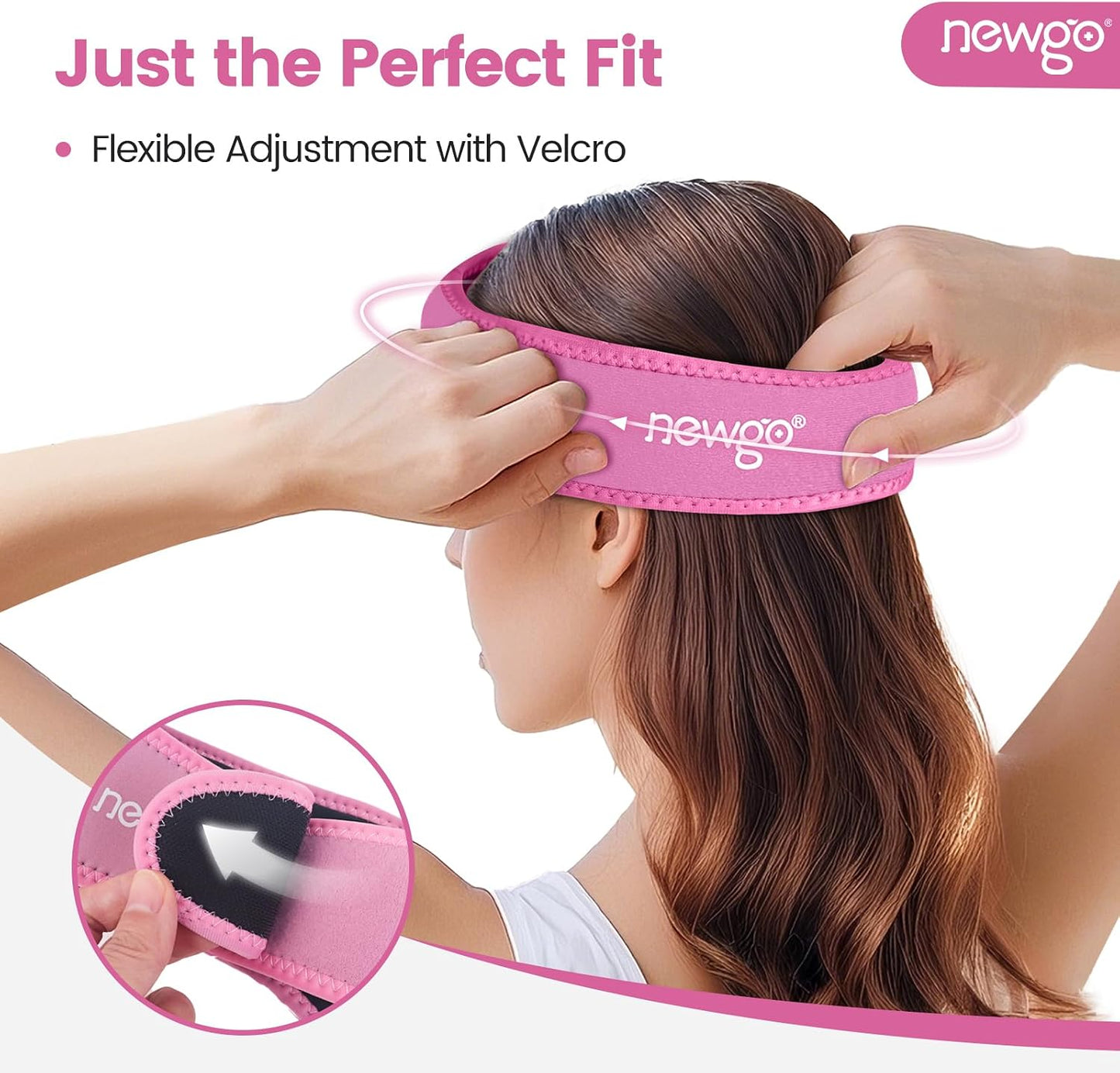 NEWGO Headache Ice Pack Head Wrap for Migraines, FSA Eligible | Reusable Head Ice Wrap, Removable Machine Washable, Soothes Tension Headaches, Sinus Pain, Chemo Discomfort, and Hot Flash