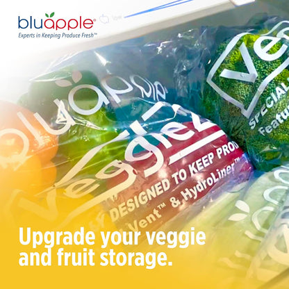 Bluapple Produce Saver Ethylene Gas Absorber - Fresh Fruit & Vegetable Storage for Refrigerator Crisper, Shelves & Fruit Bowls, Produce Keeper, Fruit Saver, Kitchen Must Haves, BPA-Free - 2-Pack