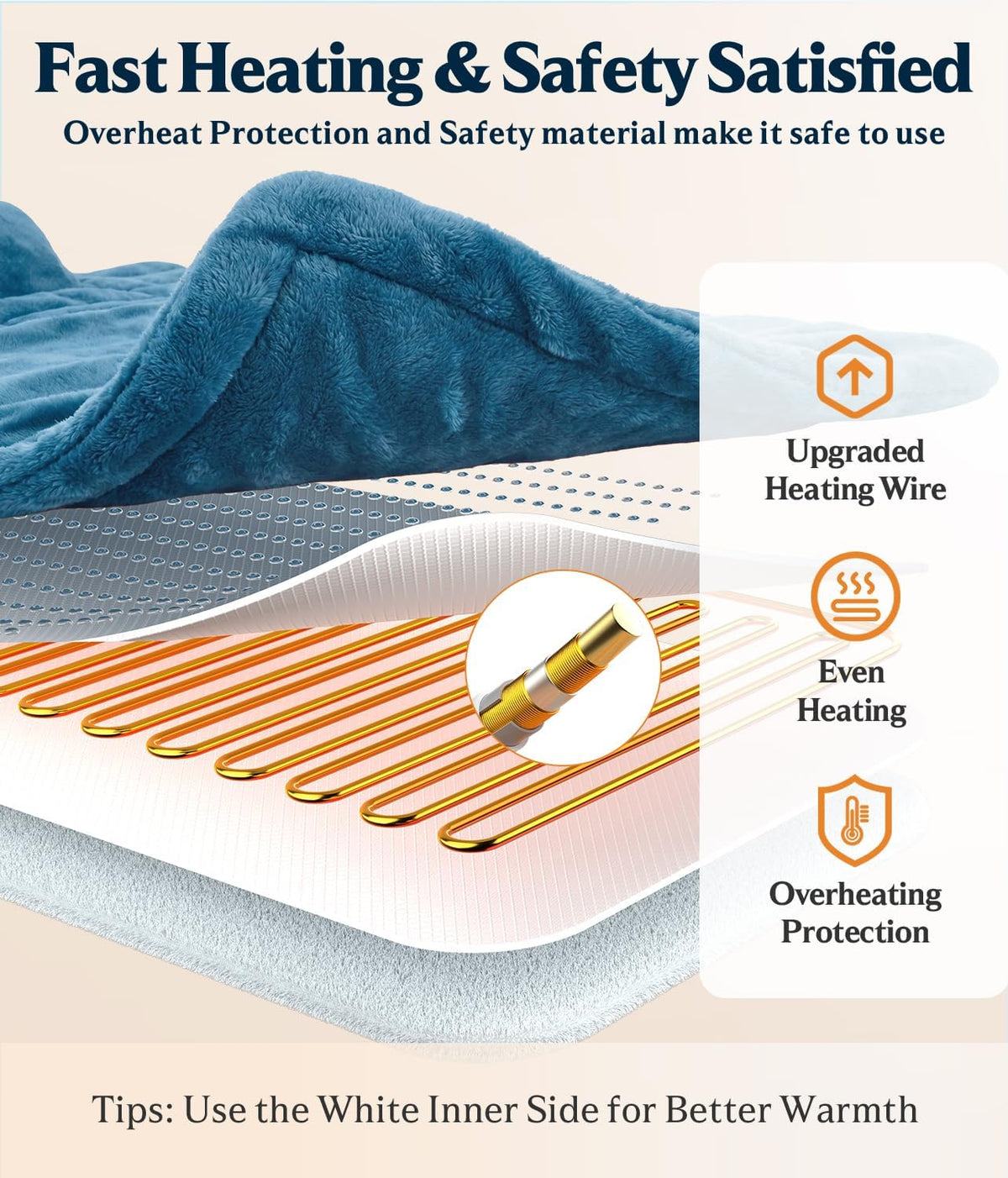 Comfytemp Heating Pad for Back Neck Shoulders, Weighted Electric Heated Pad