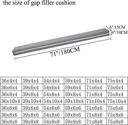 SAMTY Bed Gap Filler for headboard Space Gap Filler Bolster Stopper 54x6x4 | Full Bed, Closes Gaps Between Headboard And Mattress With Supportive Foam And Removable Washable Linen Cover