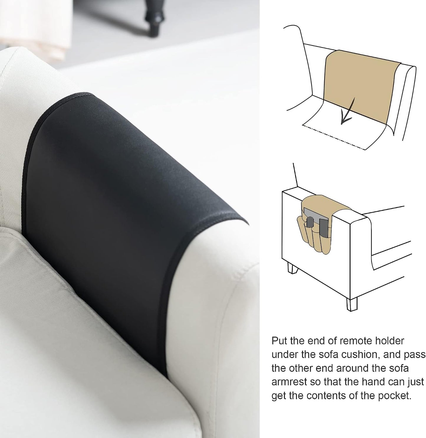 PU Leather Sofa Armrest Organizer, Armchair Magazine Holders, Waterproof Remote Holder for Recliner Couch with 1 Large Pocket, 4 Small Pockets for Magazine, Remote, Phone, Ipad, Books (brown)
