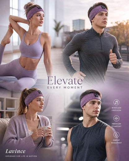 Sleep Headphones Headband, Bluetooth 5.4 Sleeping Headphones for Side Sleepers, Wireless Headband Headphones with Ultra-Thin Stereo Speakers for Sports, Workout, Travel, Meditation