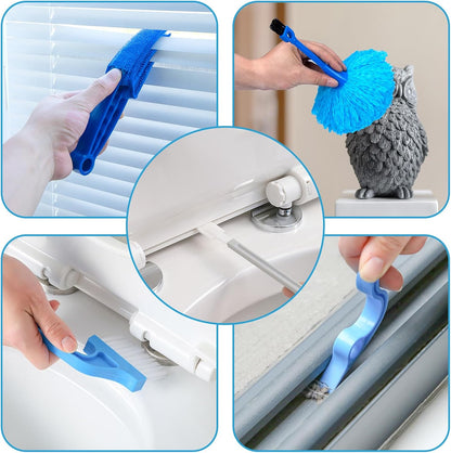 Microfiber Duster Kit 27pcs with 30 to 100 Inches Extension Pole and Wall Cleaner Mop, Washable and Bendable Feather Duster for Cleaning Ceiling Fans, High Ceilings, Cobwebs, Blinds, Grey