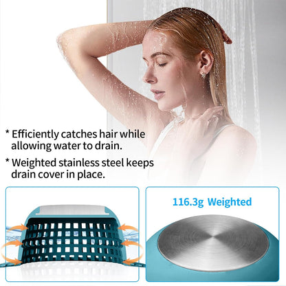 Aluvor Shower Drain Hair Catcher Bathtub Drain Cover Sink Drain Protector | Bathroom Sink & Bathtub Drain Strainer for Pop-Up & Regular Drains, Silver Grey