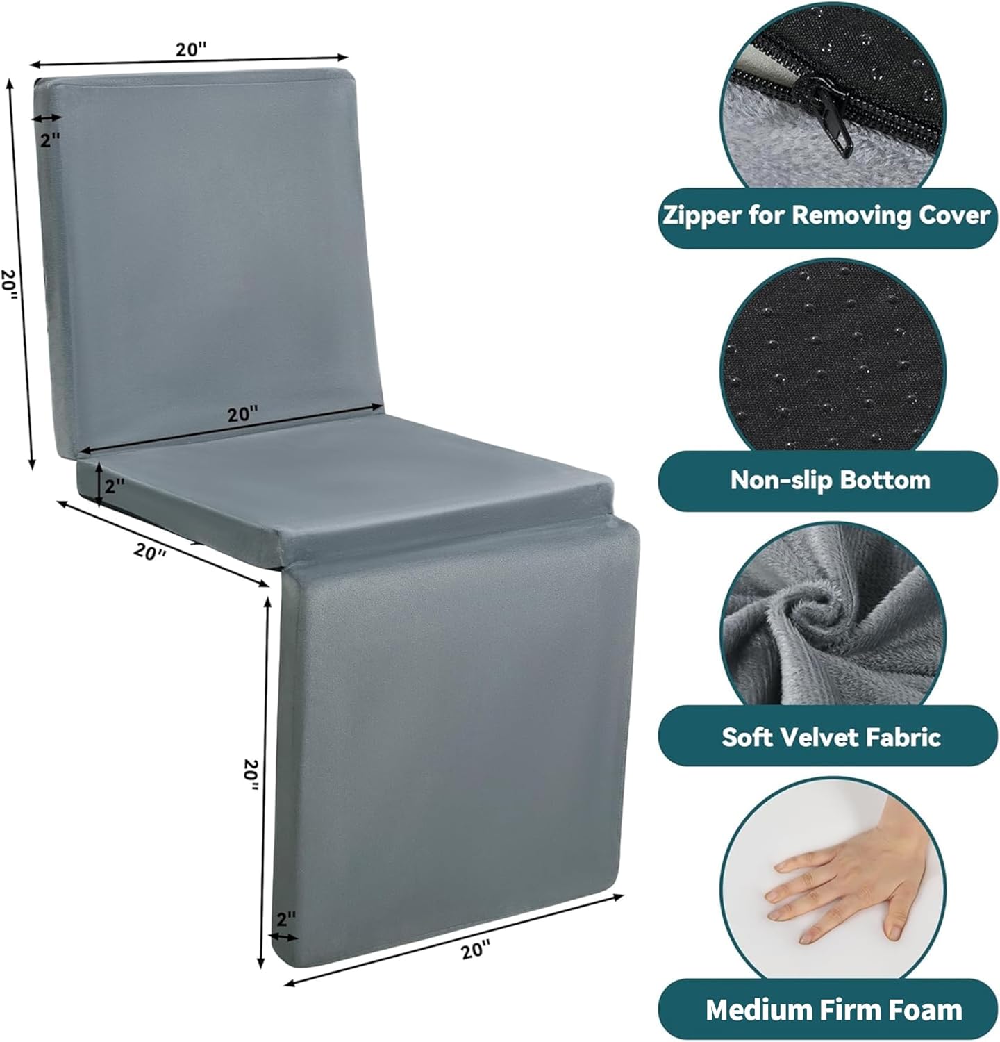 HOMBYS 3-in-1 Recliner Seat Cushion with Lumbar Support Pillow & Footrest, Multi-Functional Adjustable Height 2" to 6" for You to Choose, Non-Slip Foam Chair Cushion for Elderly, Brown