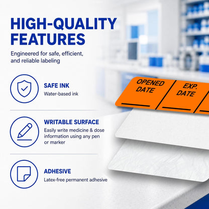 Pantry Labels for Containers, Waterproof Date & Contents Food Labels, 1" x 2" (25.4 x 50.8mm), 500/Roll, Writable