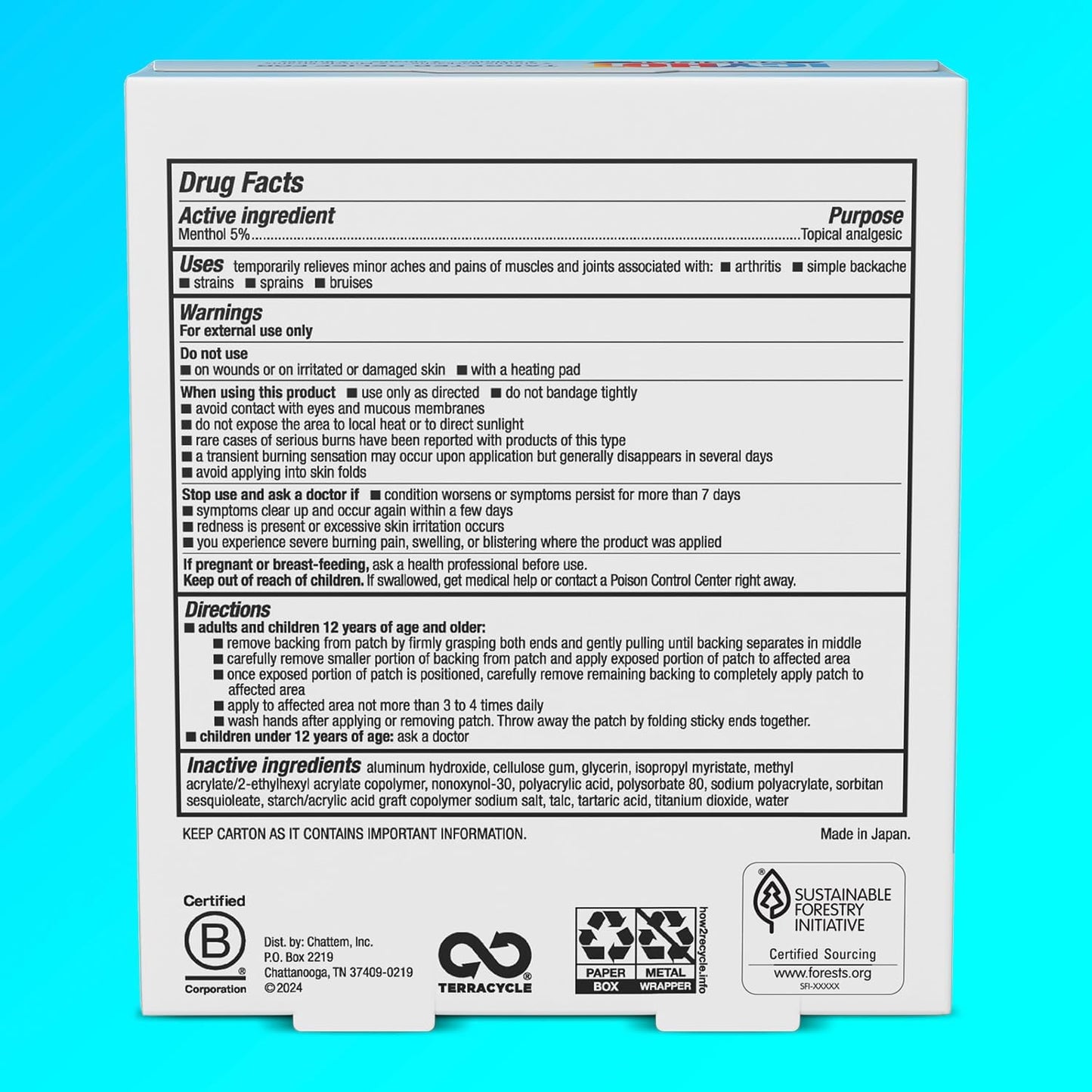 Icy Hot Medicated Patch Extra Strength Pain Relief Patch for Back or Large Area, 5 Count