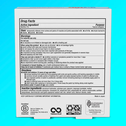 Icy Hot Medicated Patch Extra Strength Pain Relief Patch for Back or Large Area, 5 Count