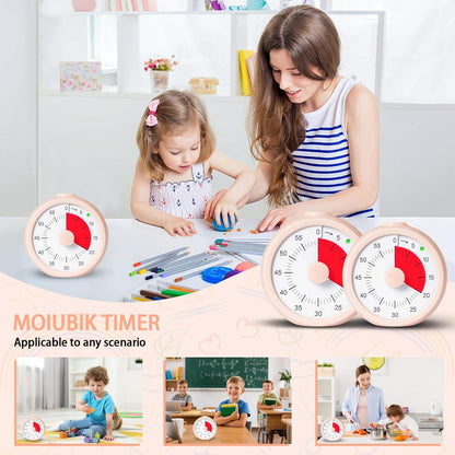 Visual Timer for Kids 60 Minute Countdown Timer Rainbow Disk Desk Timer Clock for Classroom Study Office Kitchen with Silent Operation (Purple)