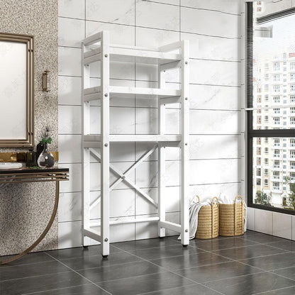 3 Tiers Over The Washer and Dryer Storage Shelf, Bathroom Rack Shelf with Adjustable Feet Freestanding Storage Rack Wood Laundry Shelf Organizer Black for Bathroom