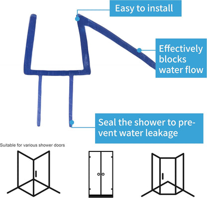 2-Pack ShowerDoor Bottom Seal 3/8" x 36" Polycarbonate Frameless Ultra Clear Shower Door Seal Strip for Glass Doors Stop Leaks and Create a Water Barrier Replacement Shower Cubicle