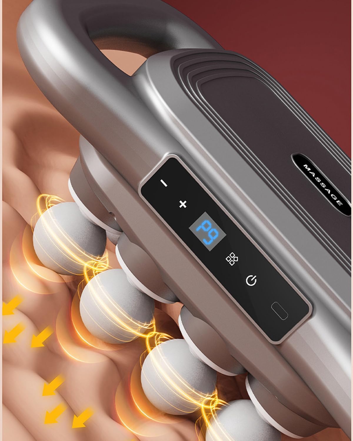 42Head Massage Gun Pain Relief Deep Tissue,Percussion Back Massager | 9 Modes & 9 Intensities, red light therapy, heat back massager, quite, muslce massager, for Back Neck Shoulder Legs