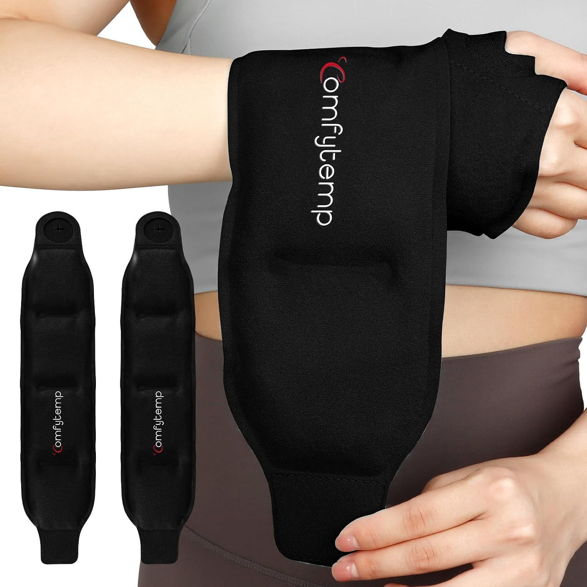 Comfytemp Wrist Ice Pack Wrap Carpal Tunnel Relief Wrist Brace, 2 Packs