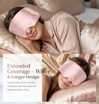 LC-dolida 3D Silk Bluetooth Sleep Mask, Mulberry Silk Sleep Mask with Bluetooth Headphones, Bluetooth Eye Sleep Mask for Side Sleepers, Total Blackout Bluetooth Eye Mask for Women Men, Black