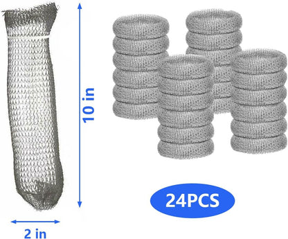 Stainless Steel Lint Traps for Washing Machine Drain Hose – Mesh Filter with Cable Ties for Laundry Sink and Drain Protection(12)