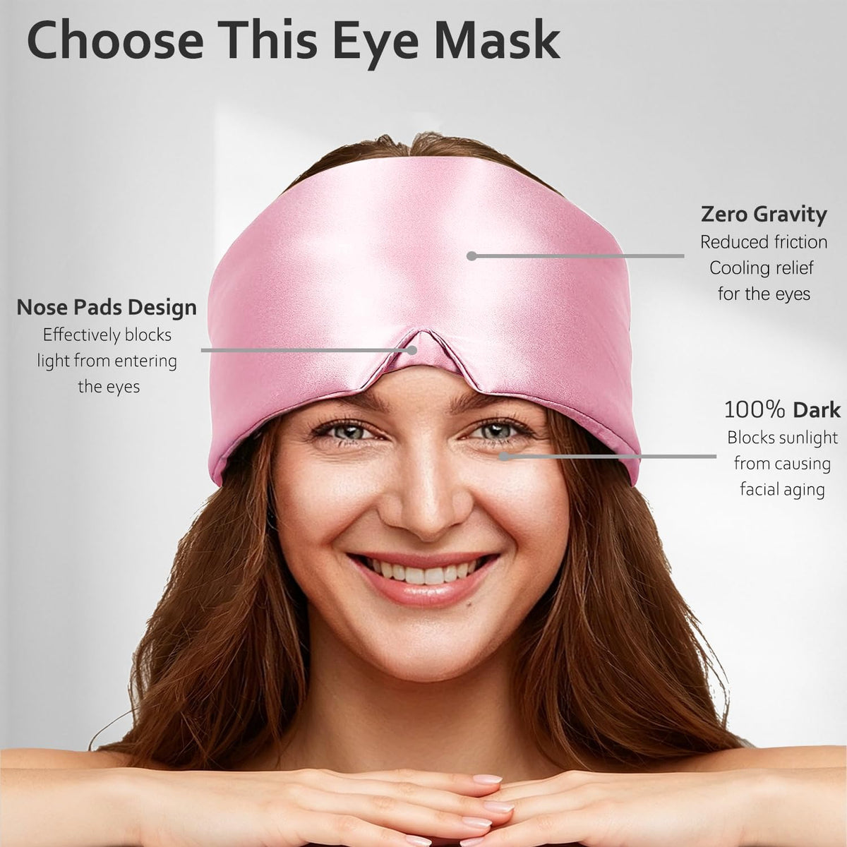 Soft Sleep Mask, Blackout Eye Mask for Side Sleepers for Women Men