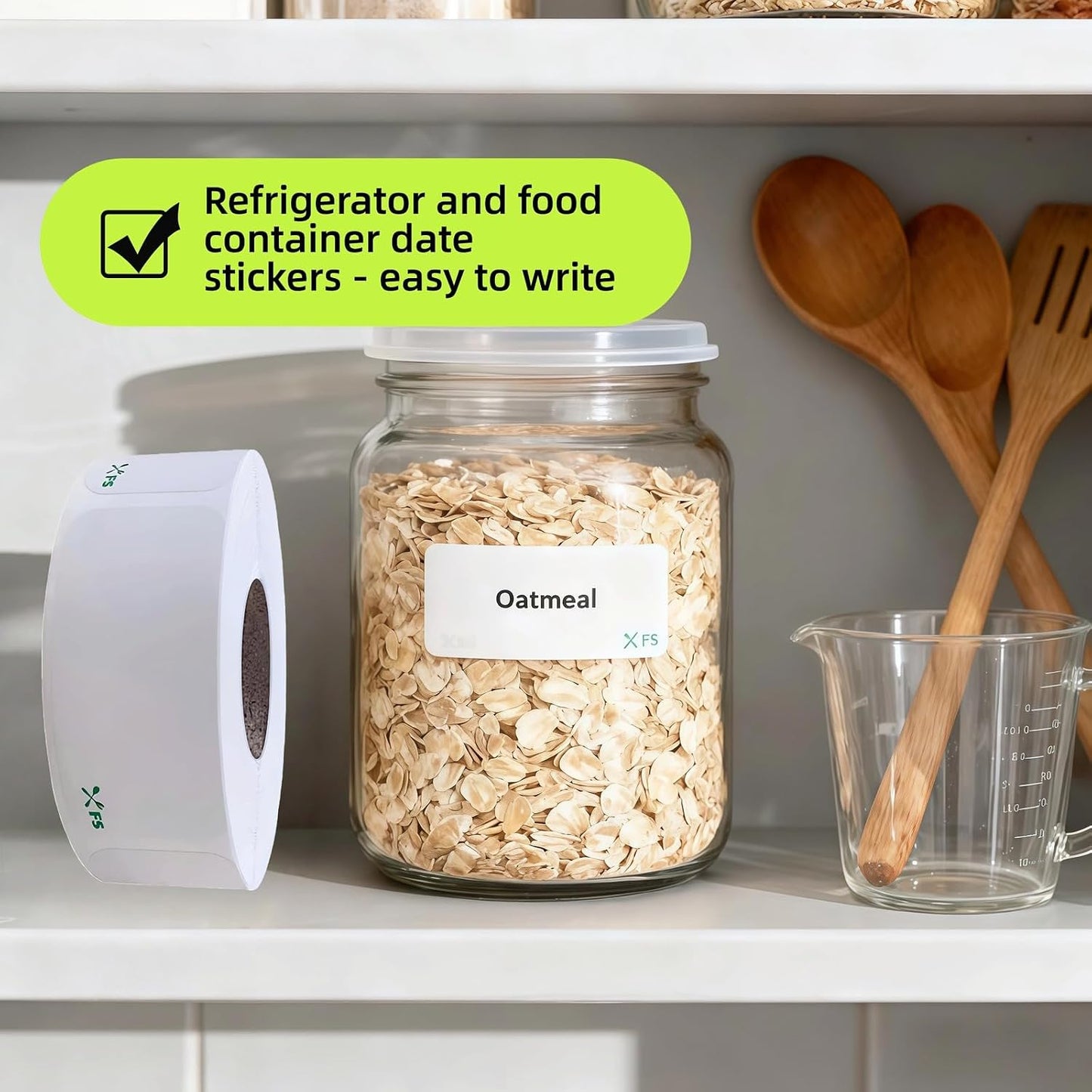 500 Food Storage Stickers Refrigerator Freezer Paper Label Removable Blank Food Labels, Water/Oil/Tear Resistant with Perforation Line for Freezer Food Containers Jars Pantry