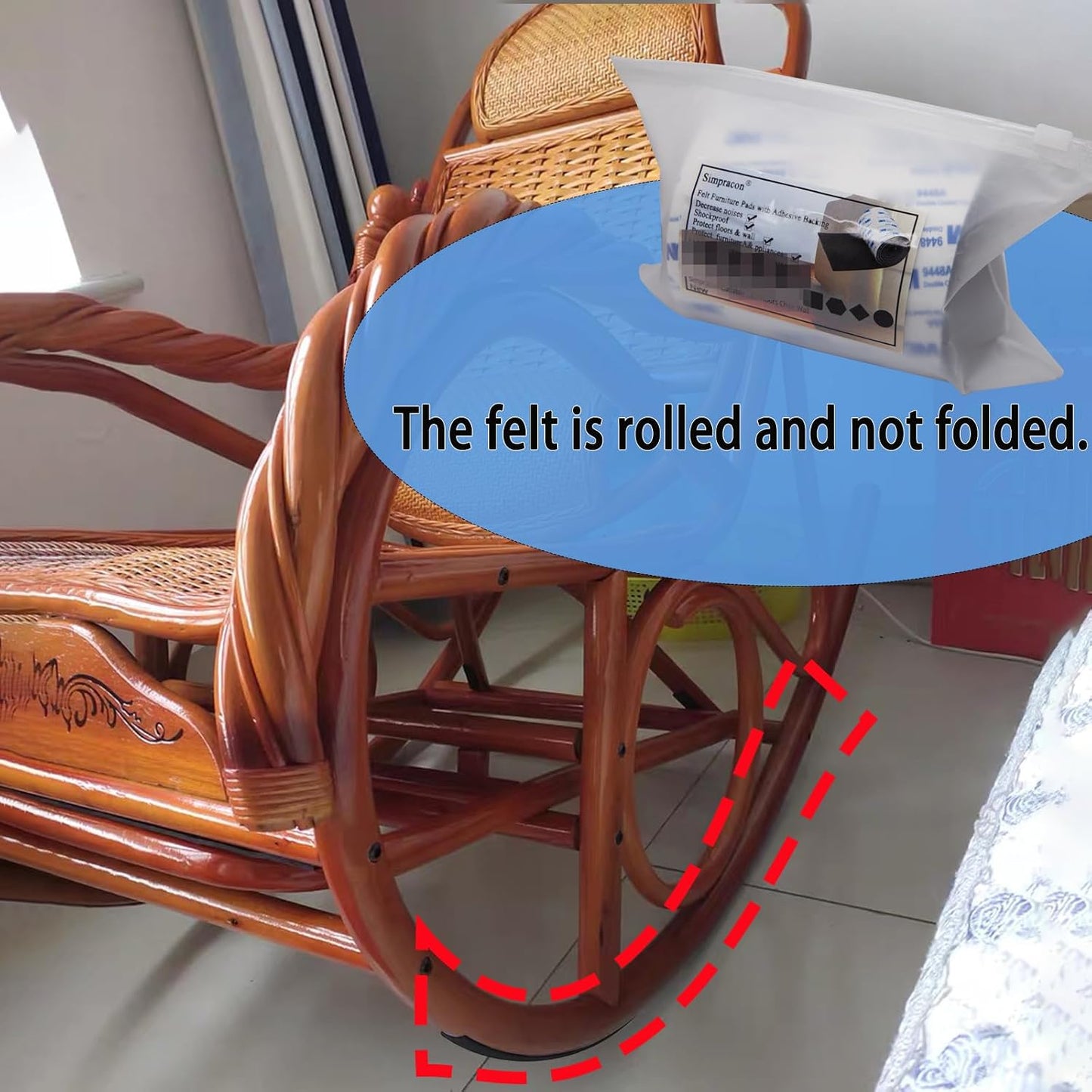 Cuttable Felt Furniture Pads with Sticky Backing,40x4 inch Self Adhesive Felt Sheets,Heavy Duty Felts Strip Roll Felts Tape Protect Hardwood Floors No Scratches No Noise