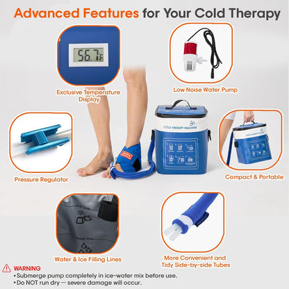 JOBYNA Leakproof Cold Therapy Knee Pad – Compatible Exclusively Ice Therapy Machine, Continuous Circulating Ice Knee Wrap for Post-Surgery Recovery, ACL, Meniscus Tear – No Gel Replacement Pad