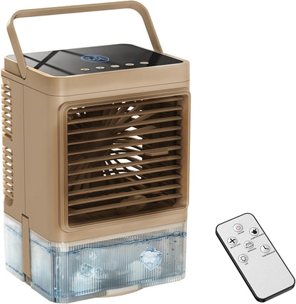 Windowless Air Conditioner w/4 Mode,3 Speed, Waterless Alert,2.4-Gal Tank for 24H Cooling, 12H Timer Swamp Cooler Air Conditioner, 20FT Remote,70° Auto Swing Evaporative Air Cooler for Bedroom