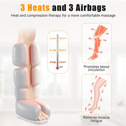 Leg Compression Massager with Heat for Circulation and Pain Relief