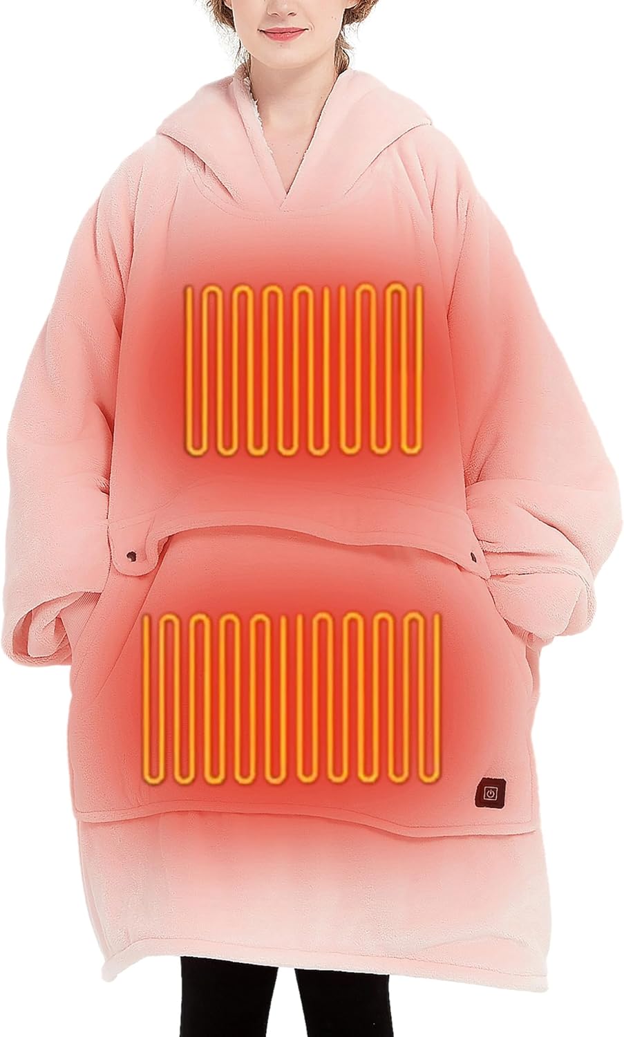 KFUBUO Wearable Heated Blanket Cordless Oversized Hoodie Sweatshirt