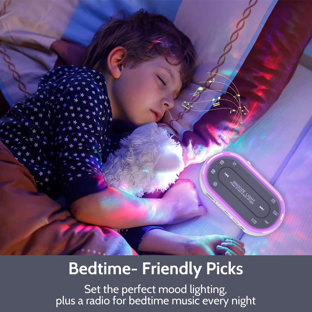 HOUSBAY Digital Alarm Clock Radio for Bedrooms with Night Light