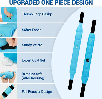 Comfytemp Wrist Ice Pack Wrap Carpal Tunnel Relief Wrist Brace, 2 Packs