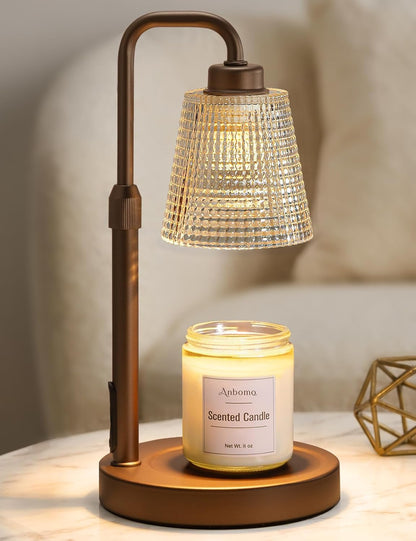 Candle Warmer Lamp with Timer Dimmable, Wax Warmer for Scented Jar Candles, Adjustable Height Candle Lamp for Home Decor, Birthday Gifts for Women Mom House Warming Gifts, Black