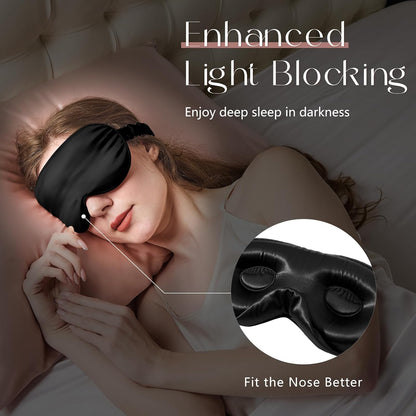 ZIMASILK Adjustable 3D 22 Momme 100% Mulberry Silk Sleep Mask | Upgraded Eye Mask for Sleeping - Soft & Breathable Blindfold - Blackout for Deep Sleeping (Pink)