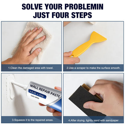 2PCS Drywall Repair Kit, Wall Mending Agent, Wall Patch Repair Kit with Scraper, Multi-Functional Drywall Patch Paste Repair Kit for DIY Home Fix