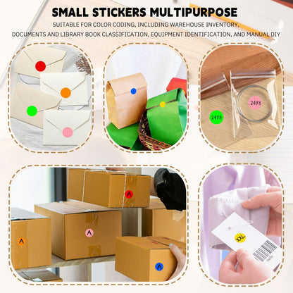 1/2 Inch Round Sticker,4 Rolls 2000Pcs Small Dot Stickers Color-Code Dots