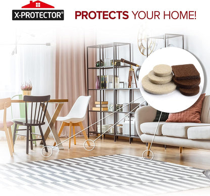 Felt Furniture Pads X-PROTECTOR 235 PCS Premium Furniture Pads - Felt Pads Furniture Feet Best Wood Floor Protectors - Protect Your Hardwood & Laminate Flooring! | Furniture Feet Best Wood Floor Protectors - Protect Your Hardwood & Laminate Flooring!