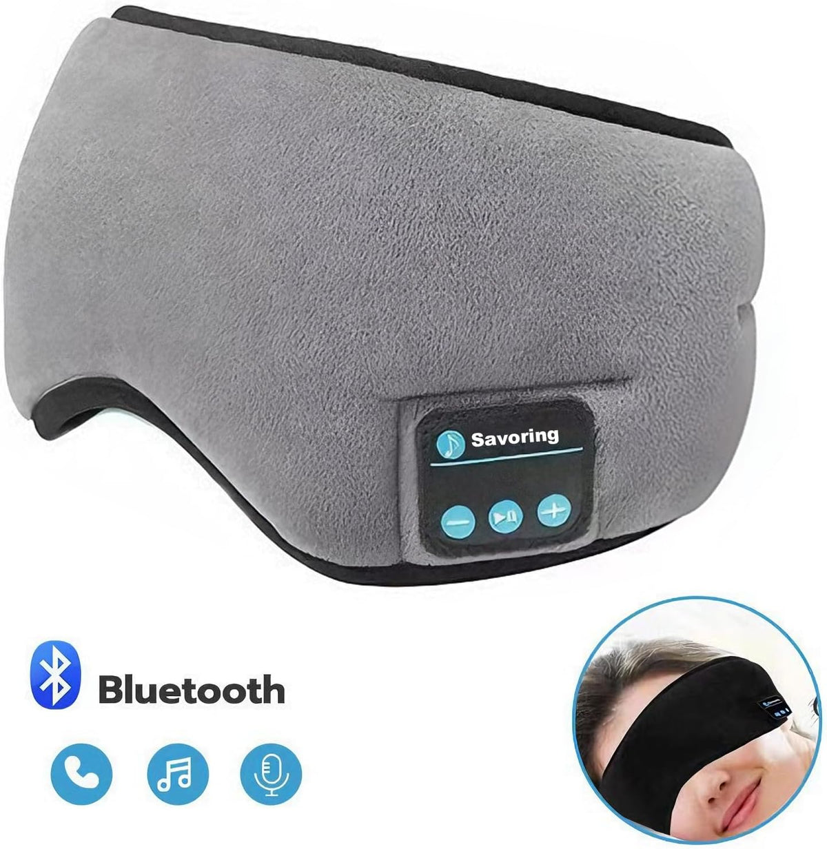 Wireless Bluetooth Sports Headband Headphones Ultra-Thin HD Stereo Perfect for Sleeping Workout Jogging Yoga Insomnia Grey Air Travel Meditation