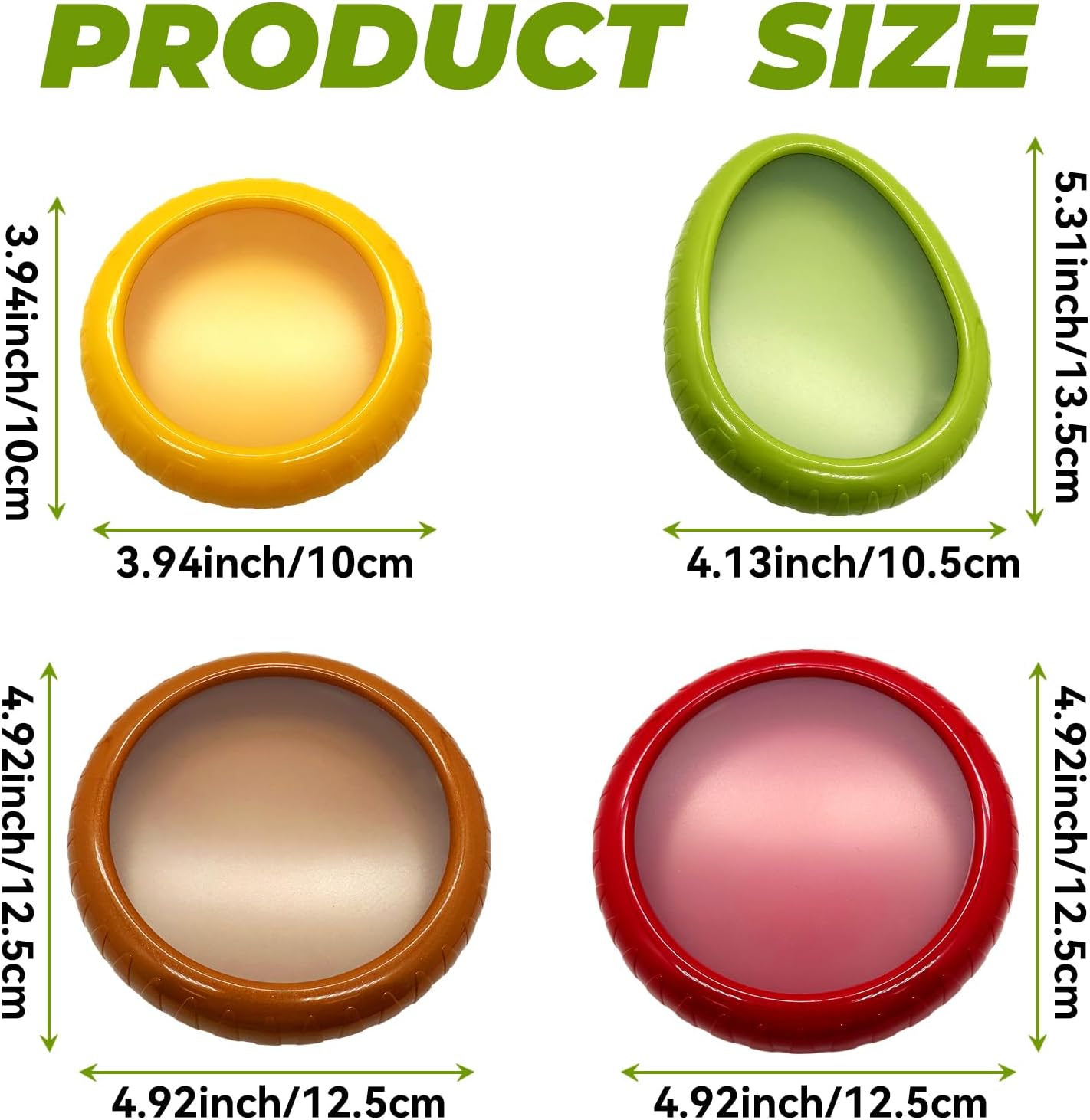 4Pcs Avocado Saver and Onion Containers, Reusable Fridge Produce Holders | Silicone Fresh Produce Holder, Avocado Keeper, BPA-Free Veggie Saver for Garlic, Tomato, Lemons, Potato & Fresh Produce