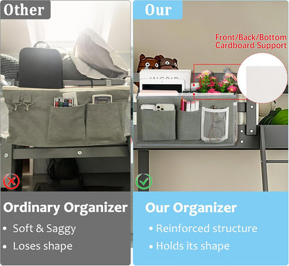 Lilithye Bedside Caddy, Bedside Storage Bag Hanging Organizer for Bunk Bed