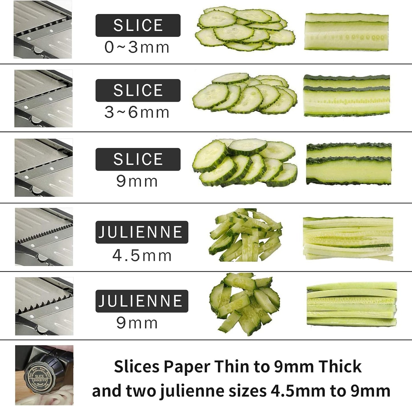 Weltonhm Mandoline Slicer for Kitchen, Mandolin and Julienne for Vegetables | Stainless Steel Mandoline Slicer for Onion, Cucumber, Cabbage, Potato and Carrot Vegetable Slicer with Cut-Resistant Gloves