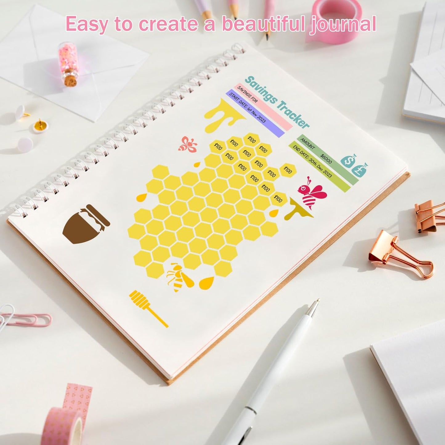 Journal Stencils, 14 PCS A5 Plastic Reusable Multi-Functional Tracker & Planner Stencils for Dotted Journals, Easily to Track Your Daily Life and Create Custom Layout for Dot Journal Notebook