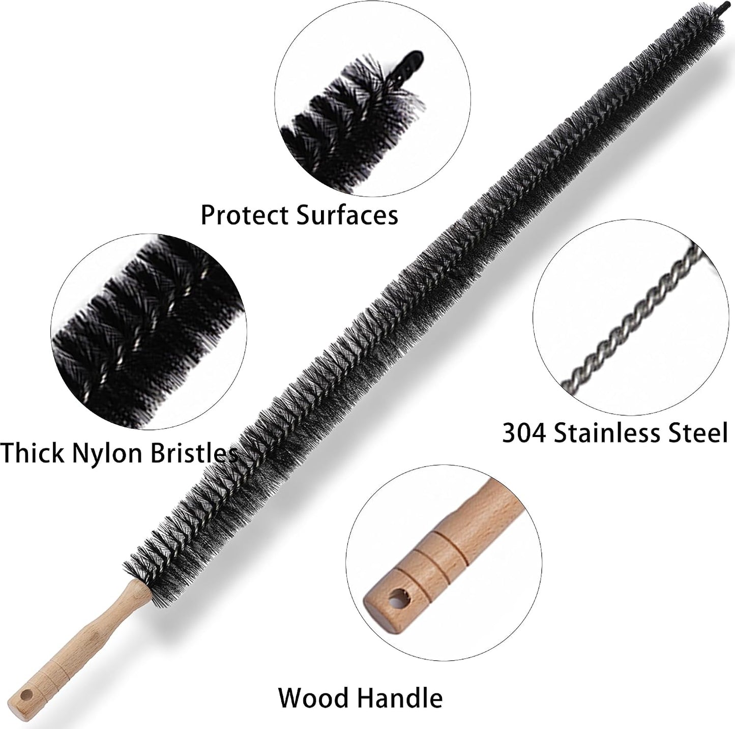 Full-Bristle Dryer Vent Cleaner Brush, 29.52 Inch Flexible Dryer Lint Brush | Refrigerator Coil Cleaning Brush, Lint Trap Cleaning Tool, Long Handle Dust & Pet Hair Remover for Trap and Duct, 1PCS