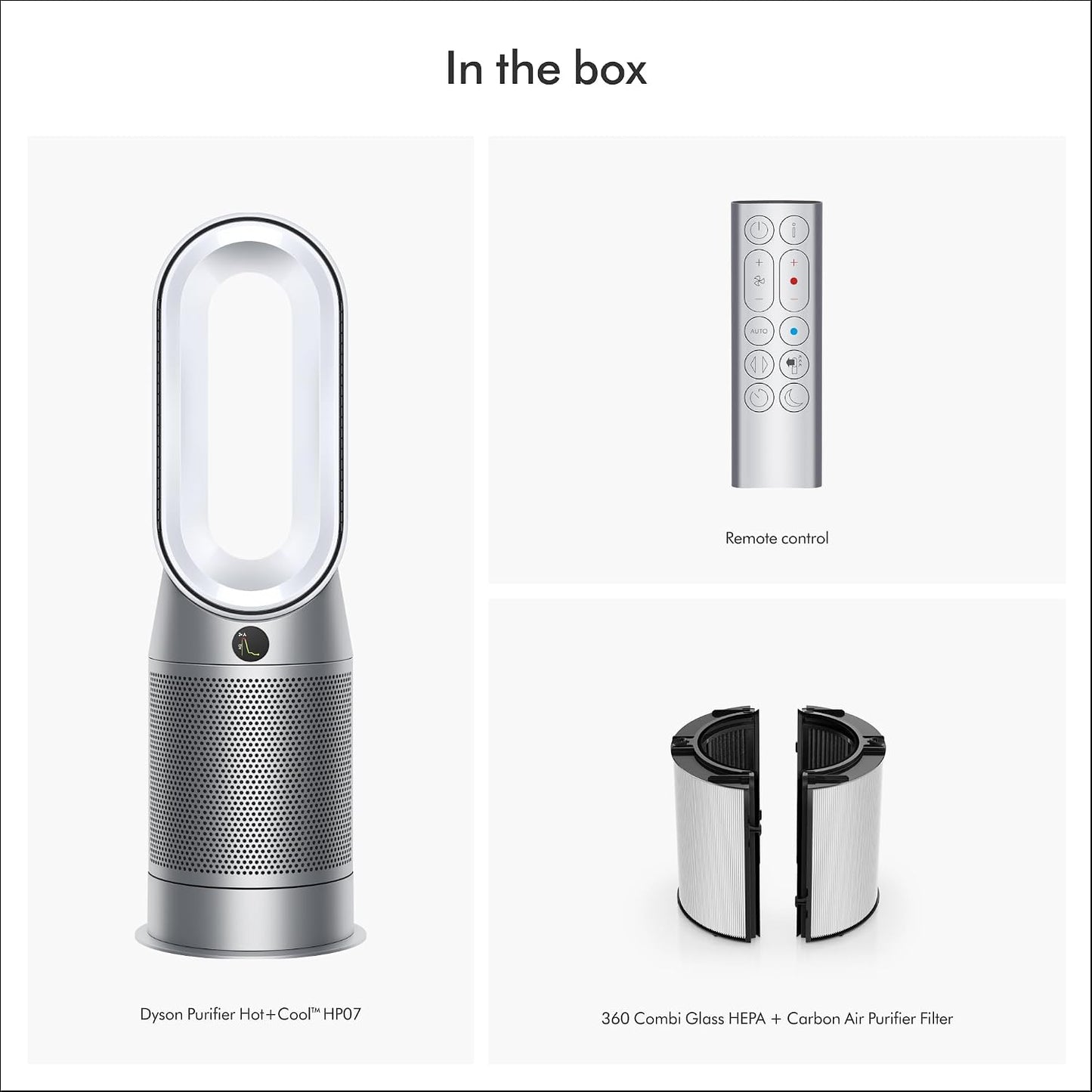 Dyson Purifier Hot+Cool HP07 Air Purifier, Heater, and Fan | White/Silver, Large