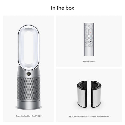 Dyson Purifier Hot+Cool HP07 Air Purifier, Heater, and Fan | White/Silver, Large