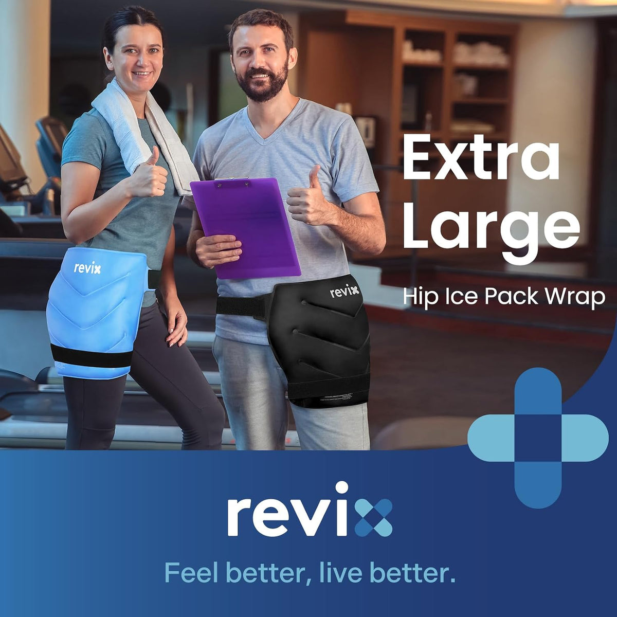 REVIX Extra Large Hip Ice Pack Wrap After Surgery, Cold Packs for Hip